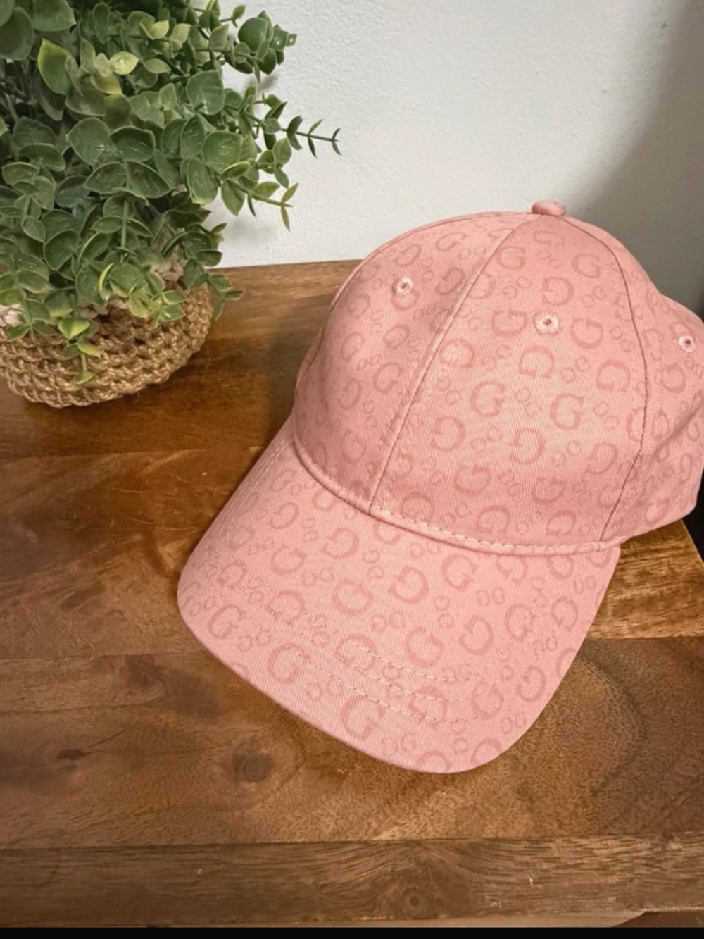GUESS Pink Monogram Baseball Cap Hat - One Size / Adjustable For Women